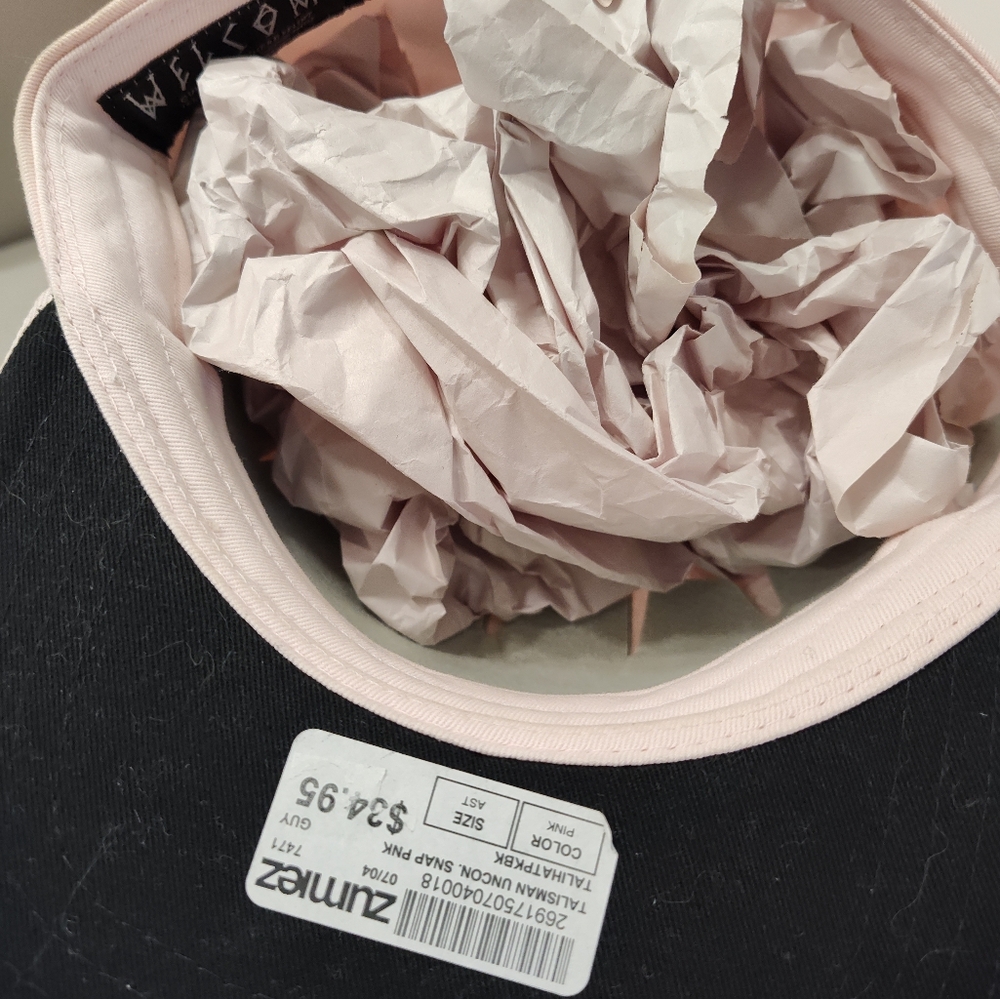 🩷NWT Welcome Skate Talisman Uncon Snap Baby Pink Adjustable Back Ball Cap, OSFM - Picture 10 of 14